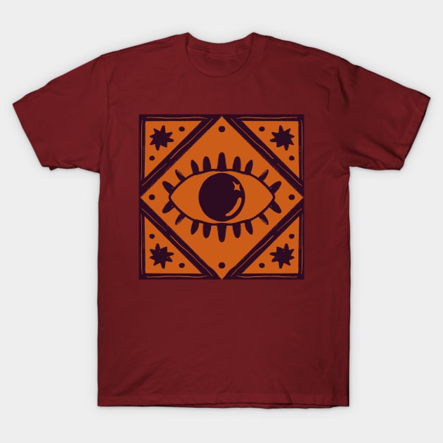 All Seeing Eye | Orange Version T-Shirt by ghostieking